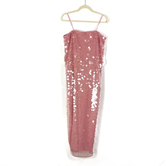 Staud Casey Dress Pink Strapless Sequin Gown Party Evening Maxi Sz 12 - Picture 4 of 11